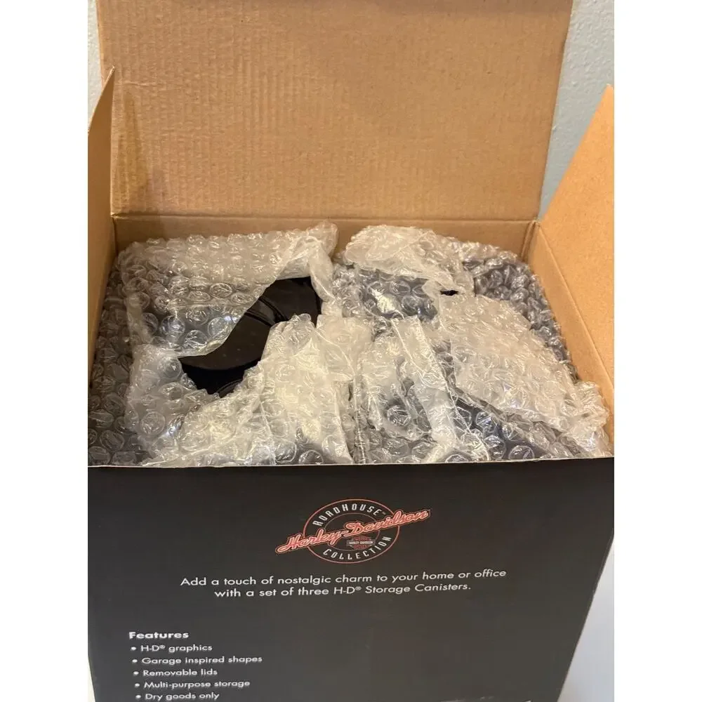 🏍️ Harley-Davidson Storage Canister Set Roadhouse Collection NEW 3pc